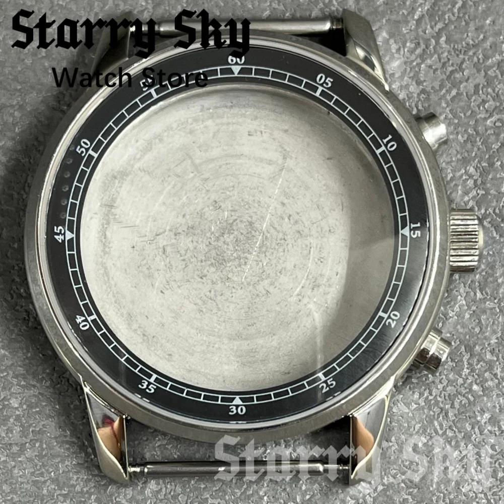 Starry Sky 38mm Stainless Steel Black/White/Blue/Green Chapter Watch Case Suitable For VK63 VK64 Quartz Movement Watch Accessory