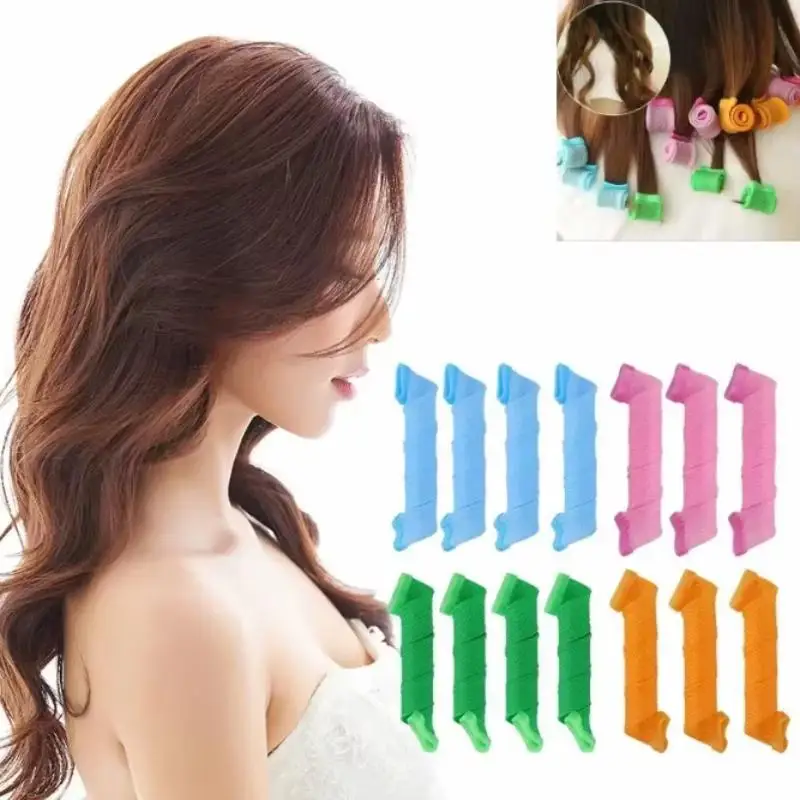 Magic Spiral Hair Curlers Set Heatless No Damage Reusable Soft Styling Rollers for Home DIY Women Girls Daily Use