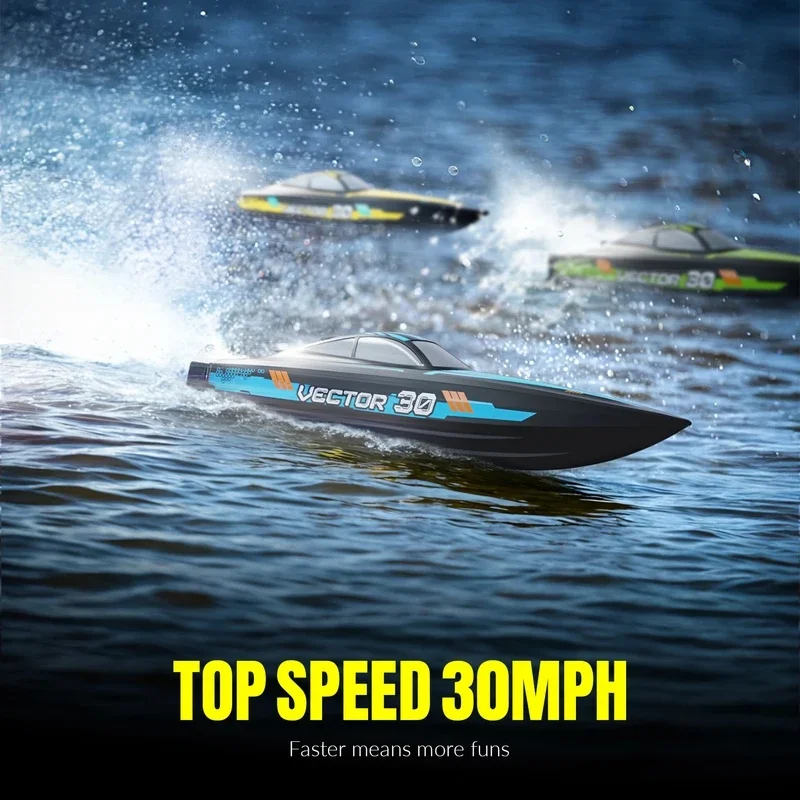 30+MPH Fast RC Speedboat Remote Control Boat Reverse Low Battery Warning Out-of-Range Alarm Outdoor Water Toy
