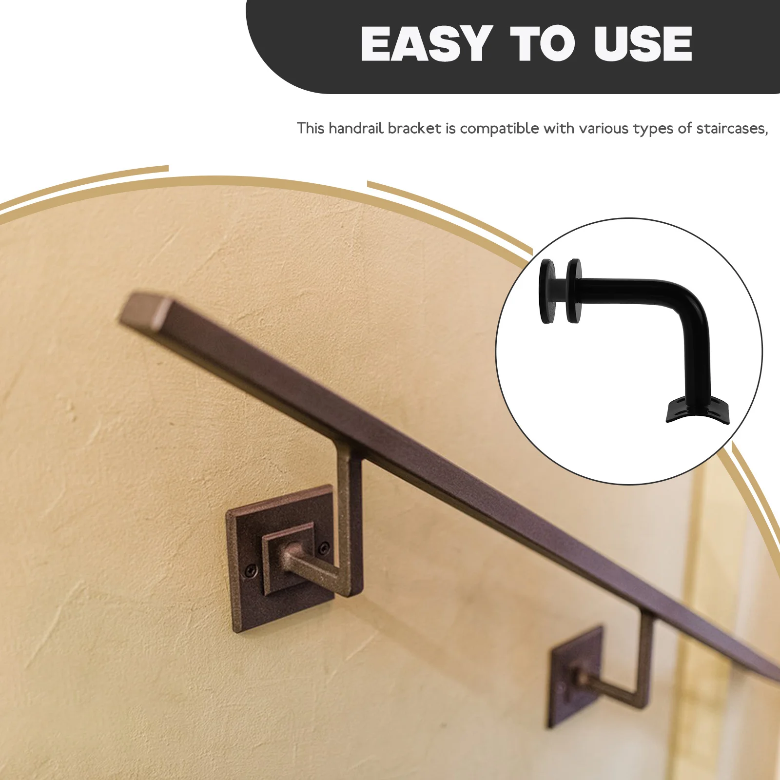 

Durable Stainless Steel Handrail Bracket for Staircase Sleek Stylish Metal Handrail Support Hand Rail Bracket Hand Rail Holders