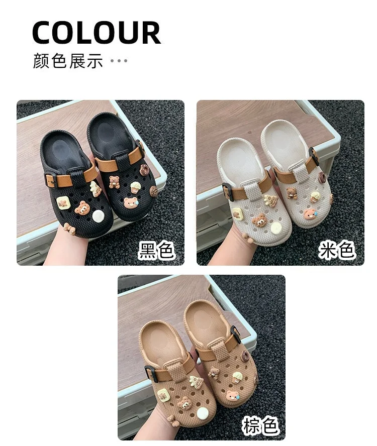 Kinder-Clogs für Jungen und Mädchen, Neue rutschfeste, bequeme, geschlossene Hausschuhe für drinnen und draußen – Detail 4