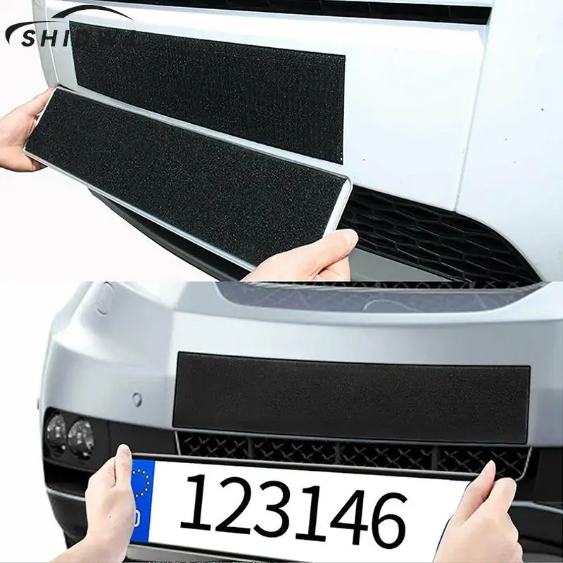 New 2Pcs/Set Adhesive License Plate Holder Frameless Black Weather-proof Number Plate Holder for Vehicles/Car/SUV Accessories