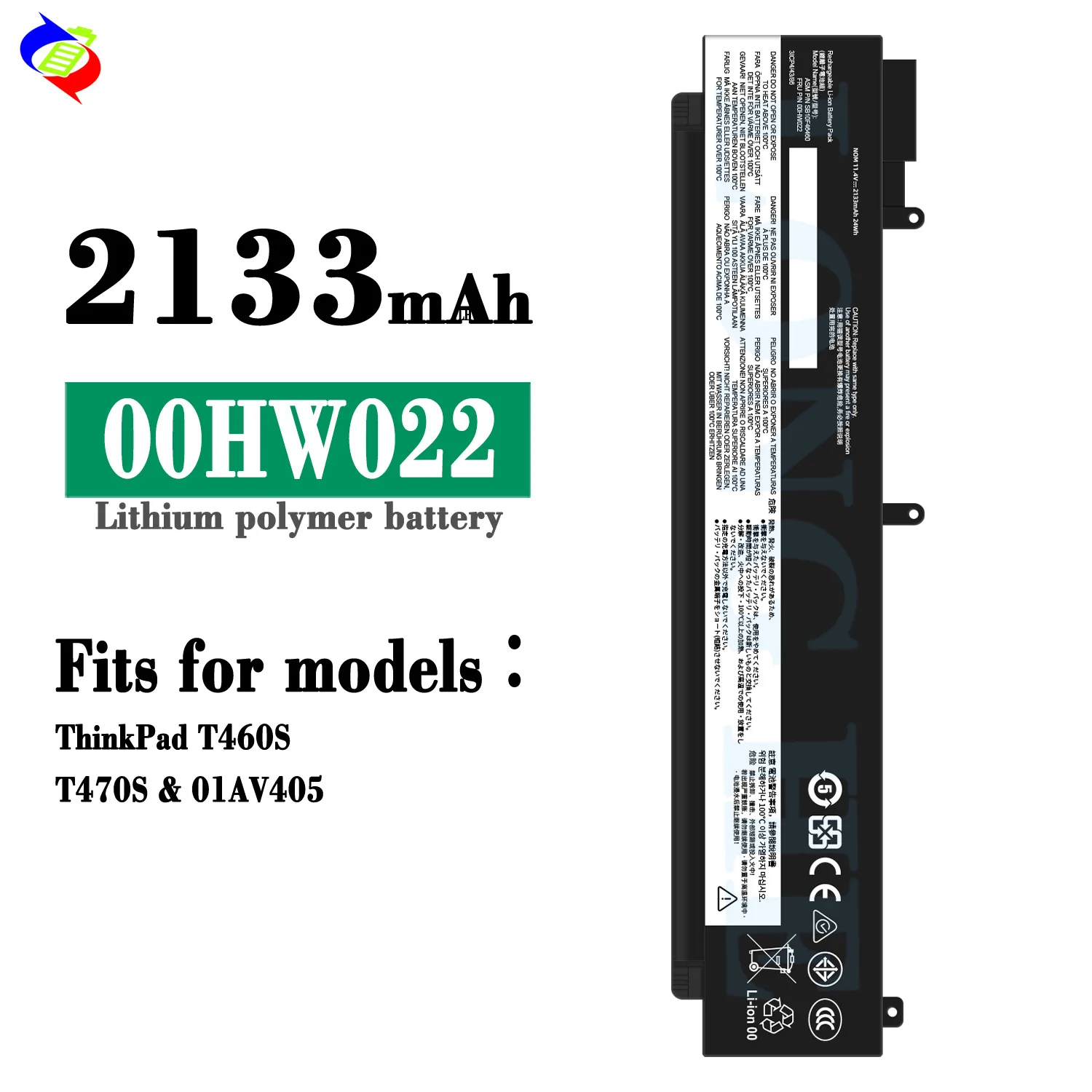 

Battery for Lenovo ThinkPad T460s T470s 01AV405 01AV406 01AV407 01AV408 00HW022 00HW024 00HW025 11.4V 27Wh Laptop Battery