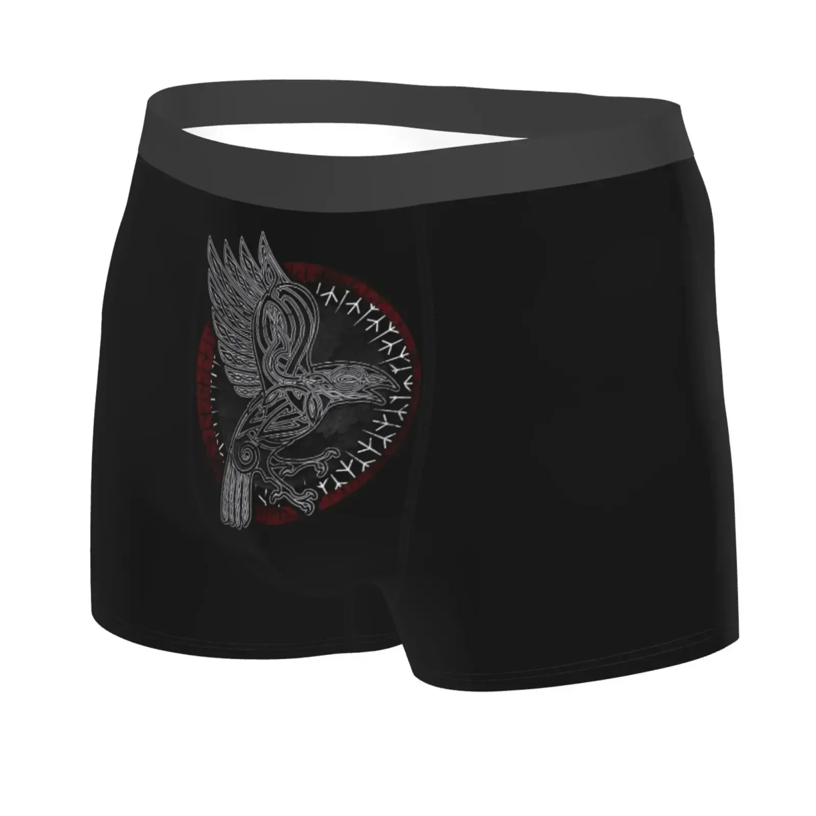 Vikings Odin's Ravens Runes Pattern Underwear Men Breathbale Boxer Briefs Shorts Panties Soft Underpants For Homme