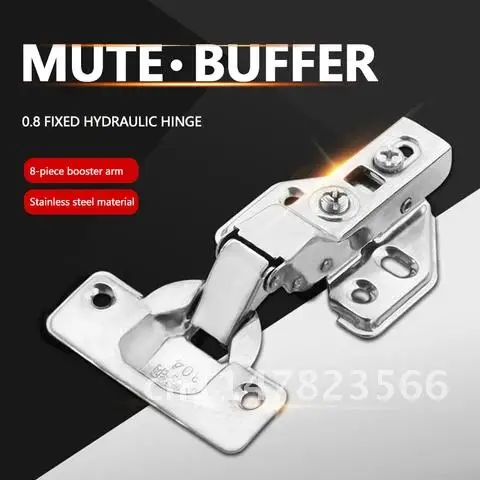 

10/20Pcs Stainless Steel Hydraulic Hinge Cabinet Door Hinges Damper Soft Close Buffer Kitchen Cupboard Full Overlay Door Hinge