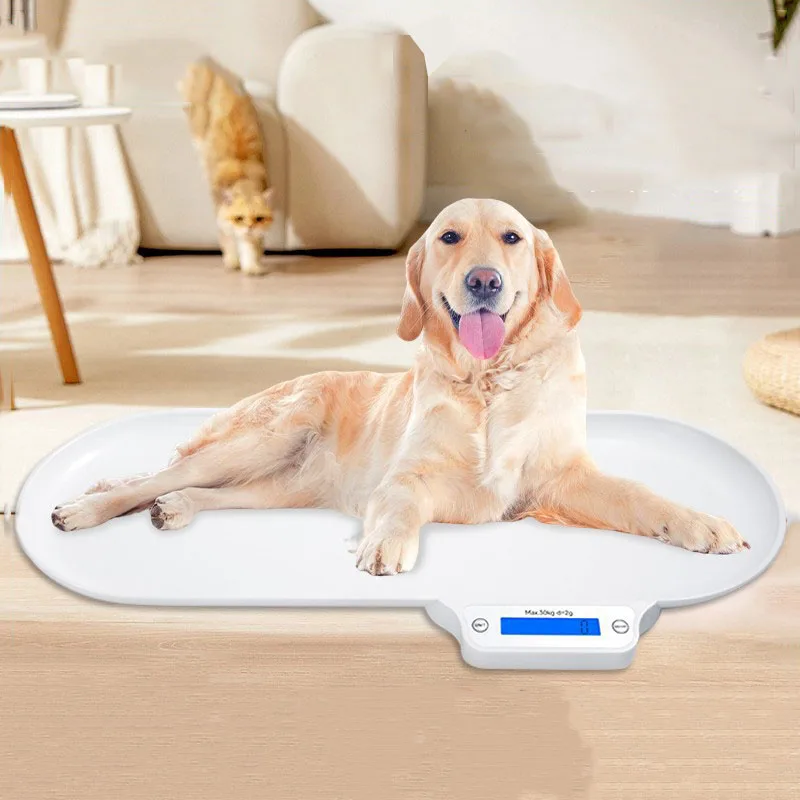 LCD Digital Display Electronic Pet Scale Portable Plastic Anti-Fall Pet Weight Scale 40g-30000g