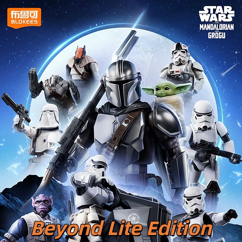 

New Genuine Blokees Star Wars Mandalorian And Grogu Stormtrooper Action Figure Beyond Version Lite Blind Box Posable Model Gift