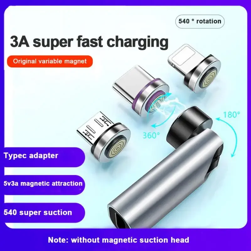 Portable 40w Magnet Charger Type C Connector Data Sync Rotating Type C Adapter Usb C Magnetic Adapter Smartphone Accessories