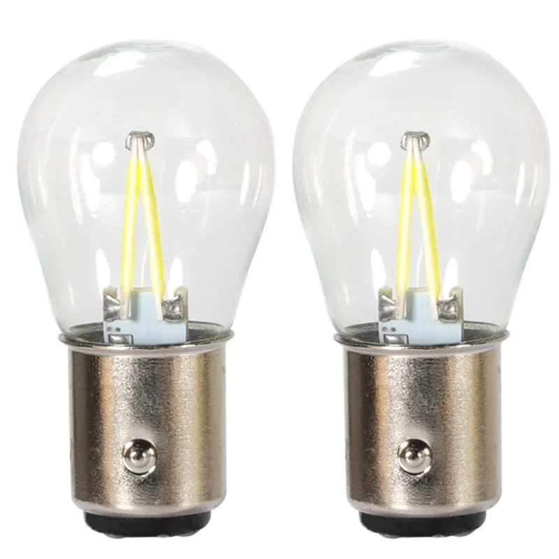 2X P21W Ba15s 1156 Led 1157 Bay15d Bulb Socket Filament Chip Car Light Bulb Lamp Lada Clearance Lights Auto Brake Lights 12V Red