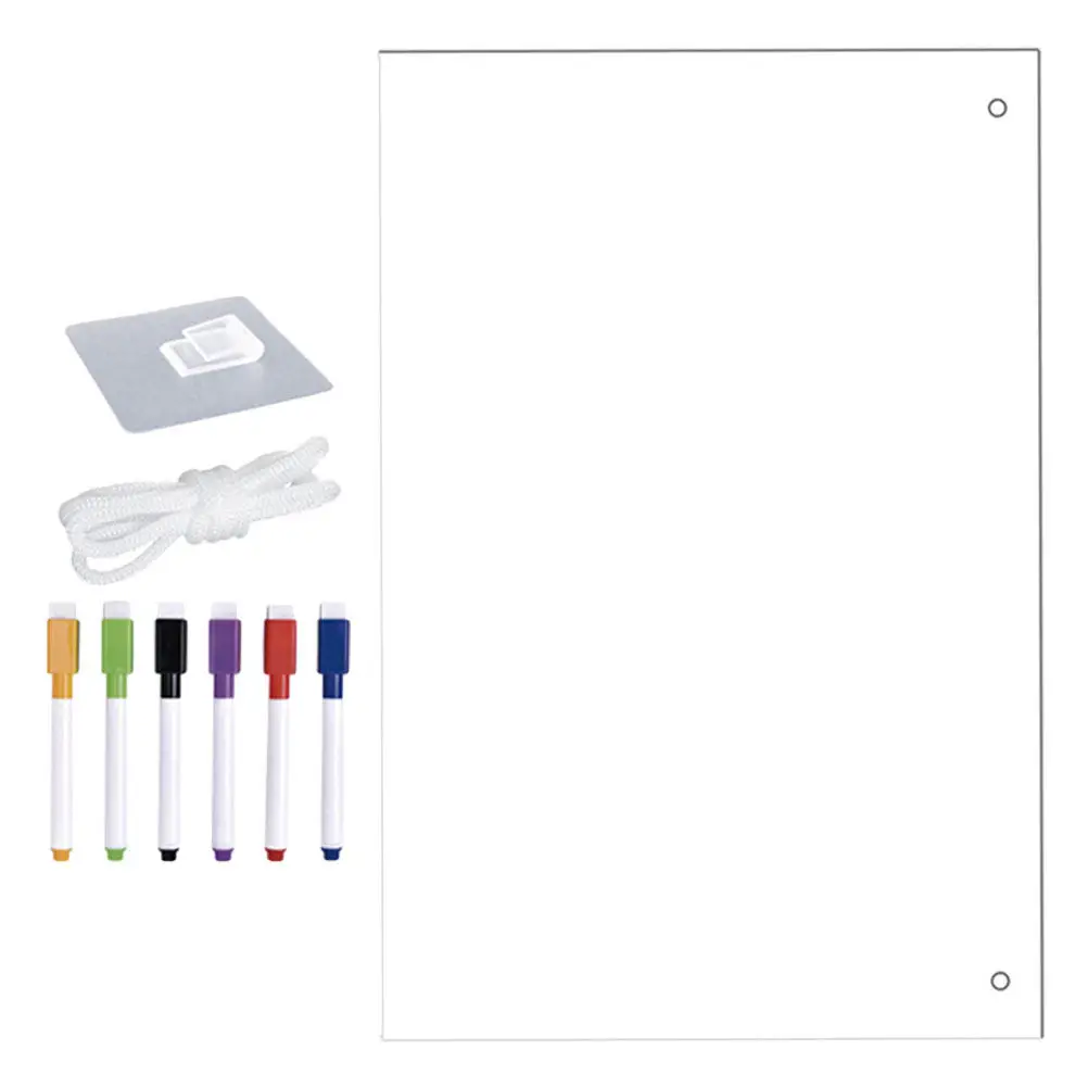 1Set Clear Dry Erase Board Hanging Frameless Whiteboard for Wall Office Home School Writing Message Board Easy Clean