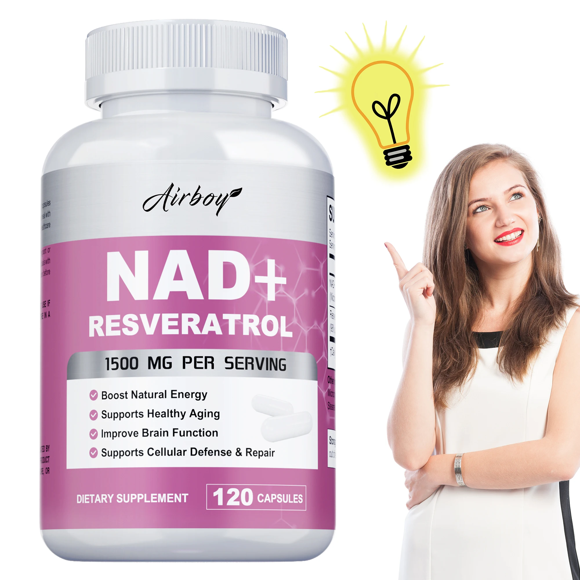 

Добавка NAD + Resveratrol — способствует кровообращения, способствует здоровью клеток и кожи, осветляет кожу, снижает тонкие линии.