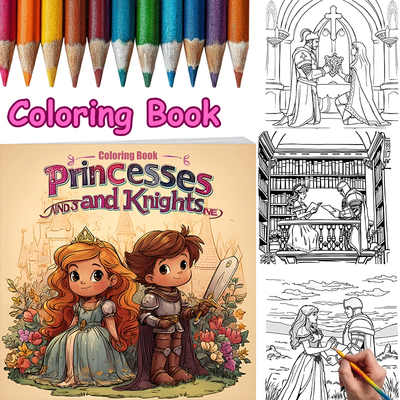 Prince and Knight Coloring Book for Adult | 28 Pages Colouring Book, Drawing Supplies for Christmas, Thanksgiving