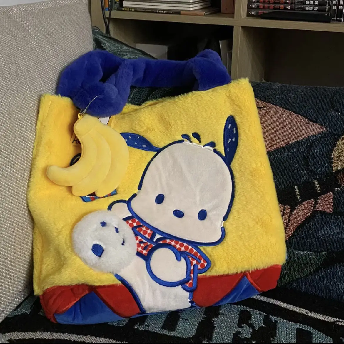 Sac à main en peluche Sanurgente Pochacco, sac de rangement de grande capacité, cadeaux animés, gels de dessin animé mignons, pendentif lancé, hiver, nouveau Kawaii