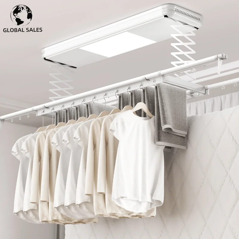 Manufacturers intelligent remote control lift electric drying rack voice control automatic washing machine household Cool clothe