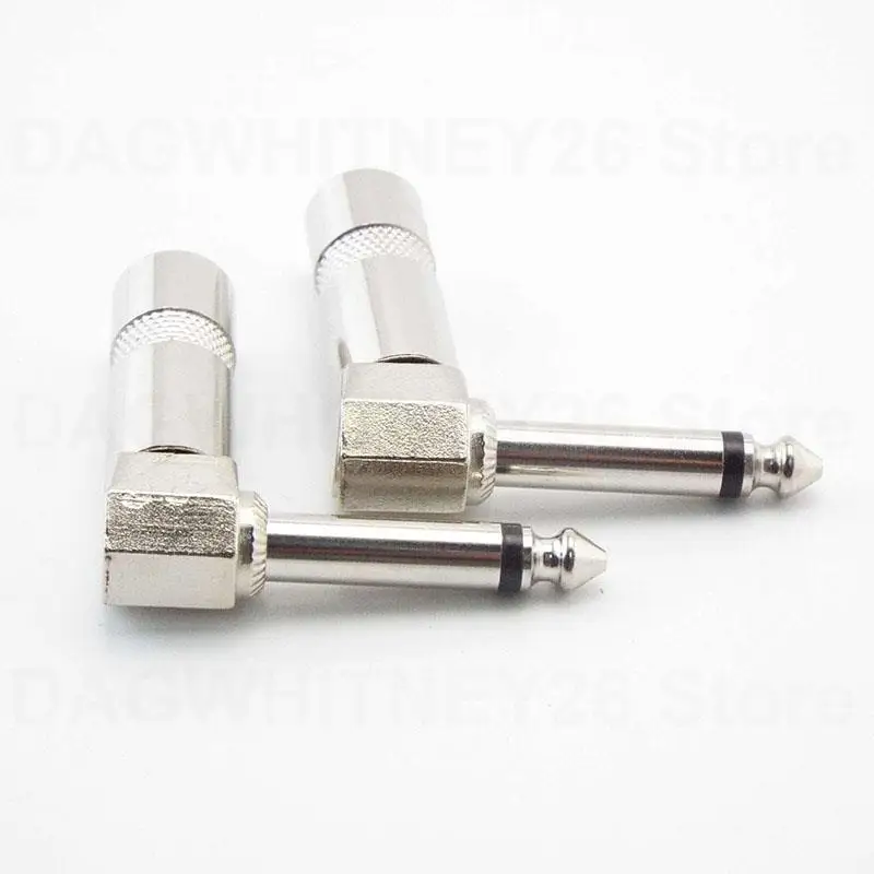 1/4 Inch 6.35mm 6.5mm L-shape Jack Right Angle Male Mono Plug Connector 90 degree For Guitar Audio adapter U26