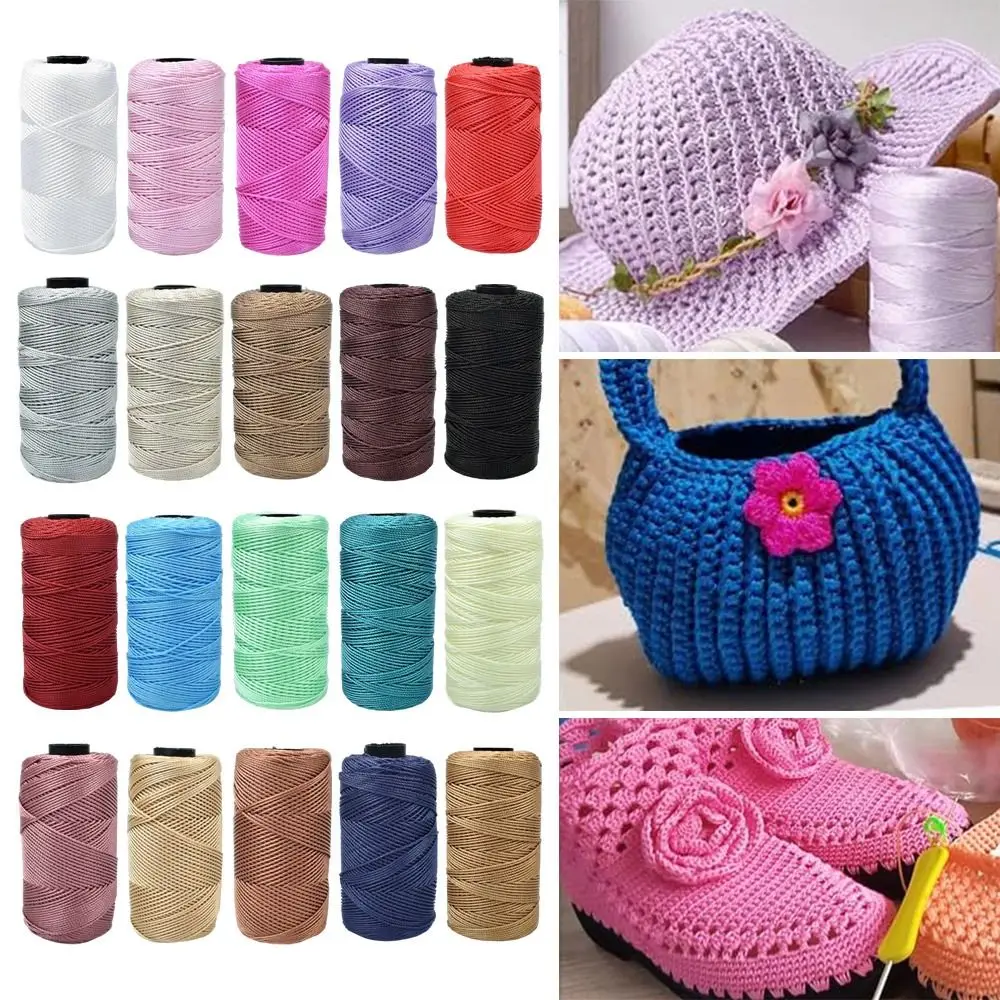 Craft Decorative 1.5mm Ice Cotton Silk Thread 200m Colored Crochet Yarn Twisted Woven Rope DIY Crafts