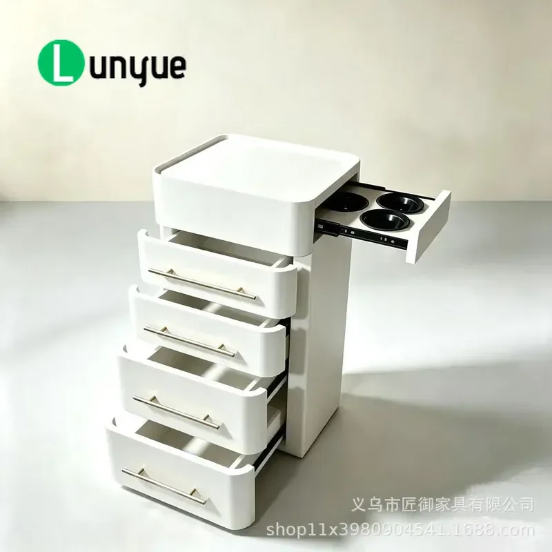 Mobile Barber Tool Cabinet Hair Storage Locker for Cutting Perm Dyeing with Wheels Professional Hairdressing Organizer