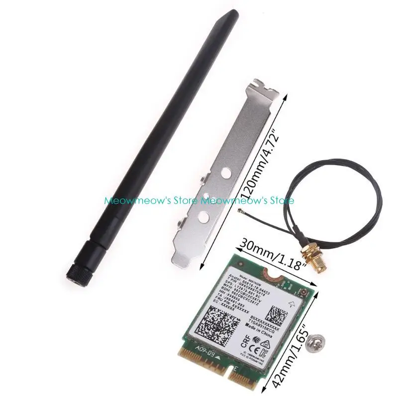 W91A Wireless 9461NGW 802.11AC M.2 คีย์ E การ์ดเดสก์ท็อปคิท BT ที่เข้ากันได้ 5.0 อะแดปเตอร์