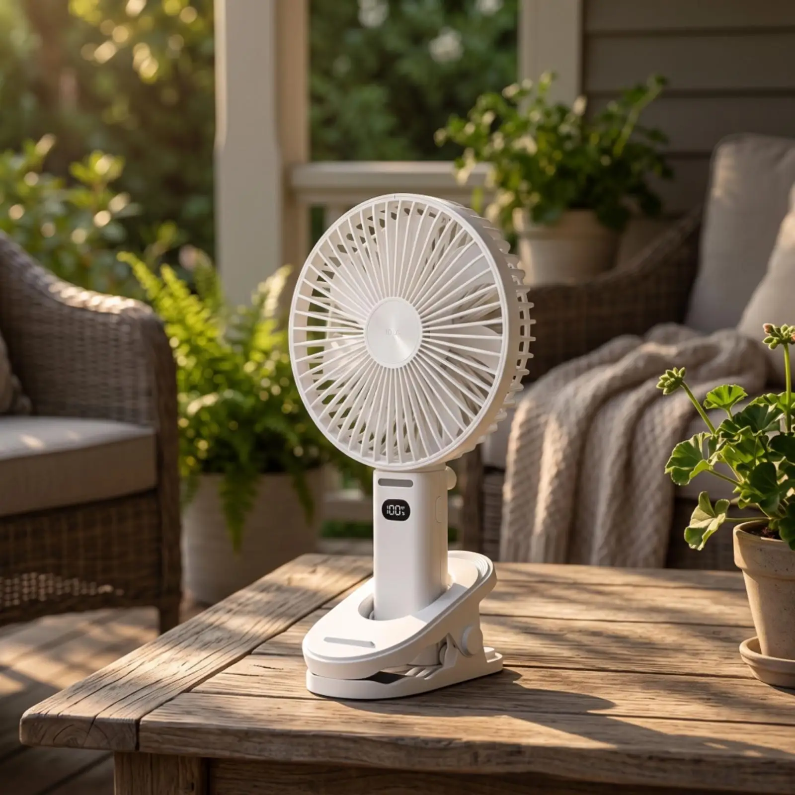 Handheld Fan with Display Quiet Foldable Handheld Fan Compact for Commuters,