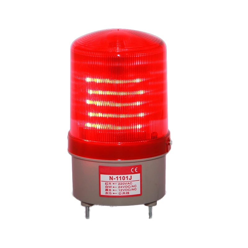 1 pz N-1101/N-1101J 12V AC/DC LED rotante suono Beacon spia luminosa a spirale allarme fisso per industriale LTE-1101