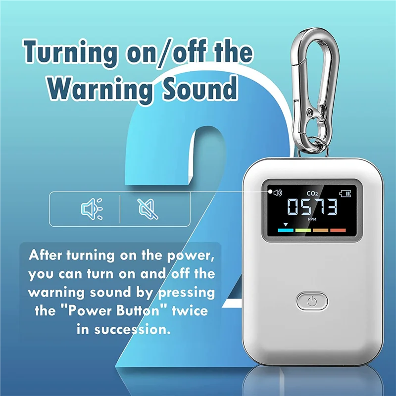 B74A 2X Mobile CO2 Monitor NDIR Sensor Carbon Dioxide Detector Indoor CO2 Testing Manager NDIR Sensor With Hook
