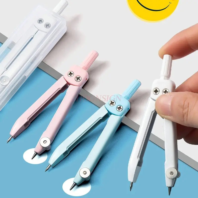 1set Mini compass for students to use with built-in storage box, thick lead core mini compass for drawing compass