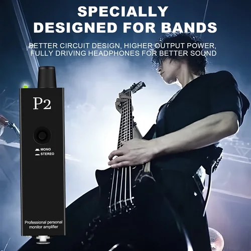 Imagen 2 del producto Amplificador de auriculares P2, monitor de auriculares intrauditivos ultra compacto, monitor estéreo/amplificador de potencia de auriculares/monitor de música de auriculares