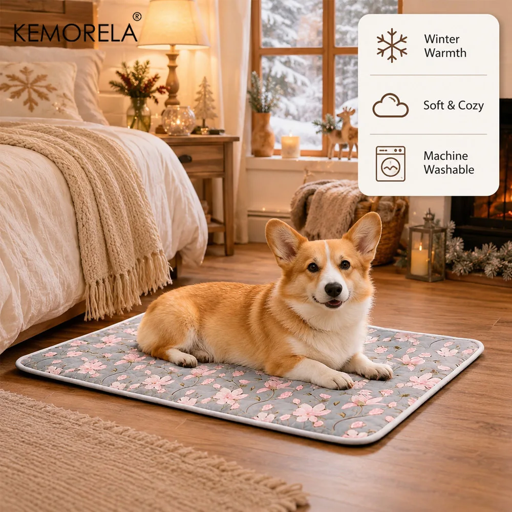 4 Stück Waschbare Hundewindelunterlagen, Winter-Warm, Wiederverwendbare Haustier-Trainingsmatten, Weiche Gemütliche Welpenbettunterlagen für Käfigboden, Sofa, Autositz – Detail 4