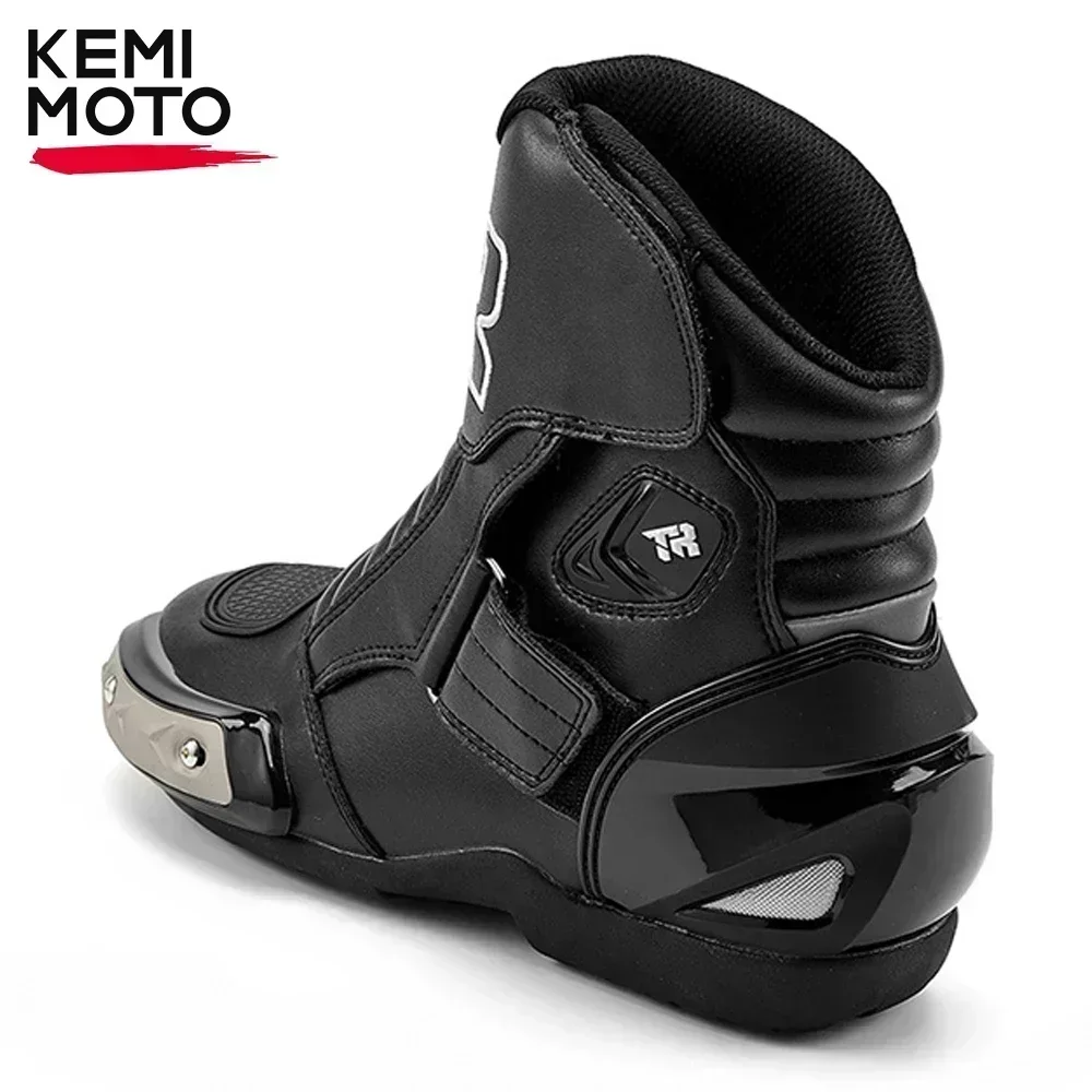 Motorcycle Boots Men Ankle Riding Black Short Shoes Original Motocross Racing Outdoor Touring Leather Collision Protection