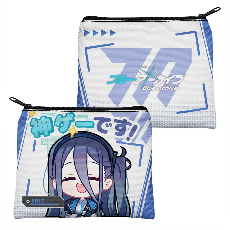 Imagem -03 - Arquivo Azul-bolsa de Moedas Carteira de Moda Bonito Arona Aris Aru Shiroko Midori Hifumi Hina Hoshino Periféricos de Jogos