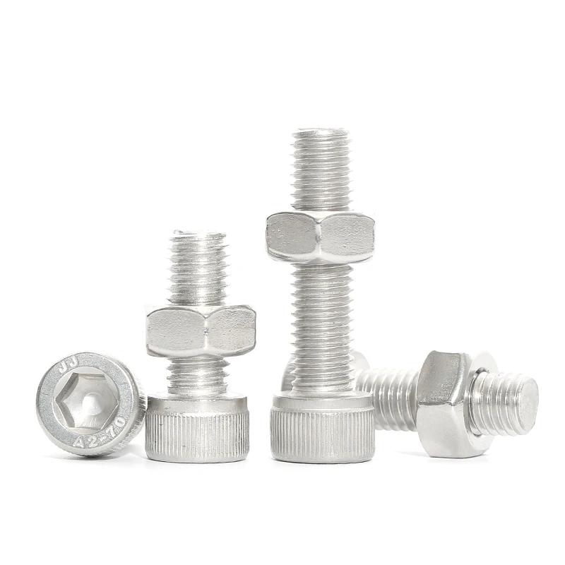 Left Hand Thread Socket Cap Screws Allen Bolts And Hexagon Full Nuts Combination Set M3 M4 M5 M6 M8 M10 M12 4