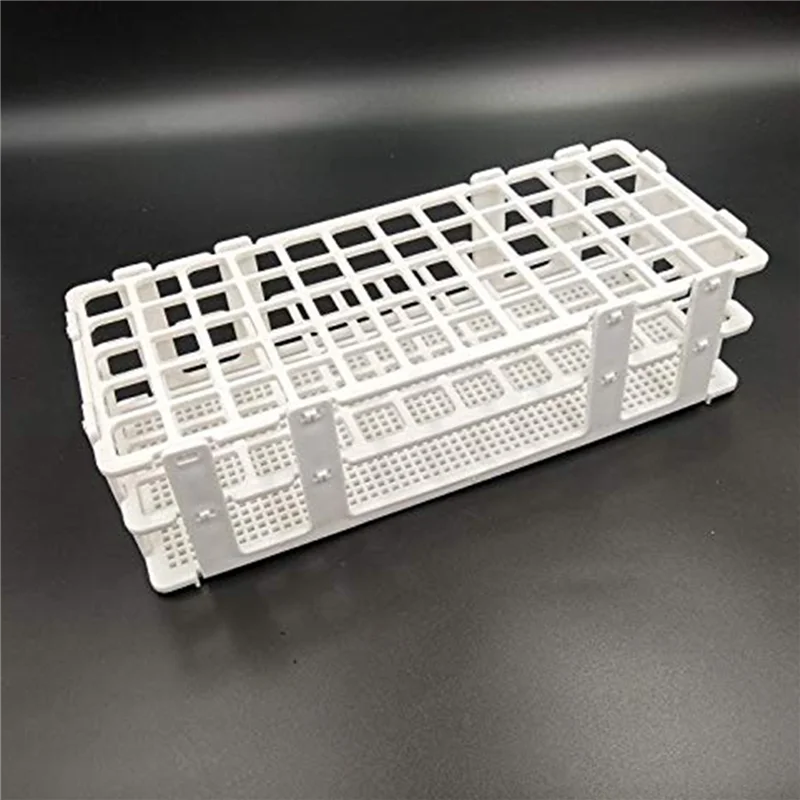 

6 Pcs Plastic Test Tube Holders, 60 Holes, For 16 Mm Test Tubes, White, Detachable Lab Test Tube Rack Holder (60 Holes)