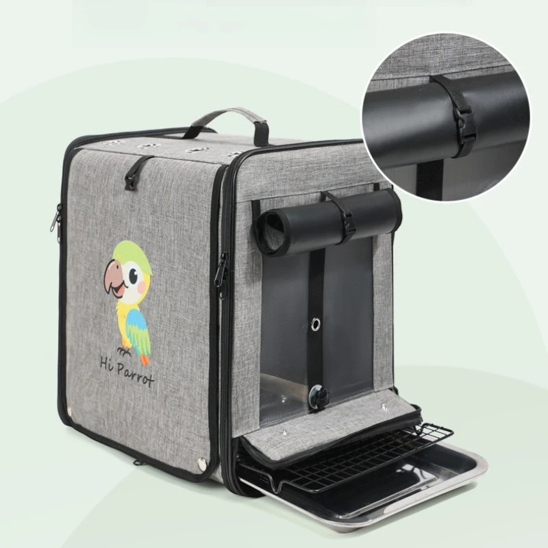 Portable Bird Cage Parrot Backpack Large Capacity Foldable Dove Parrot Handbag Outdoor Small Bird Carriers Pet Carrying Supplies