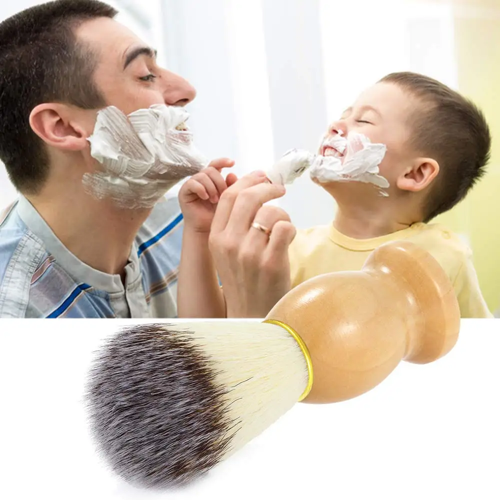 Brocha de afeitar para hombre, utensilio de limpieza de barba Facial, maquinilla de afeitar, pelo de tejón Natural, brochas de maquillaje,