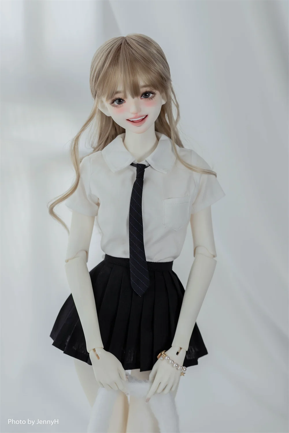 BJD Doll Clothes Girls White Basic Shirt Black Short Skirt 1/4 1/6 Youth Cute Toys Gifts Elegant Dress Set BJD Doll Accessories