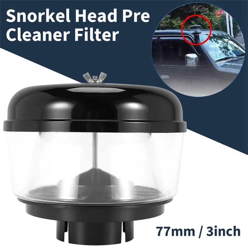 3 Inch 77Mm Waterval Snorkel Hoofd Pre Schoner Luchtstroom Auto Snorkel Hoofd Snorkel Ram Zand Cup Voor Toyota Nissans