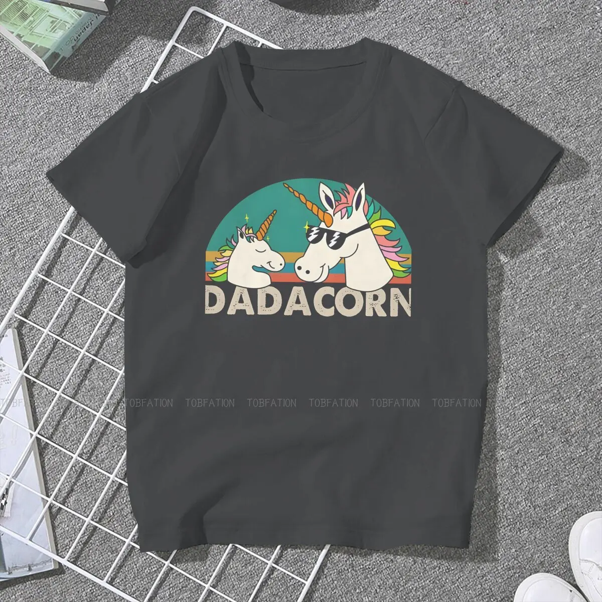 Dadacorn Dad  Vintage Unique TShirt for Girl Cute Unicorn Cartoon Creative Gift Idea  T Shirt Short Sleeve Ofertas