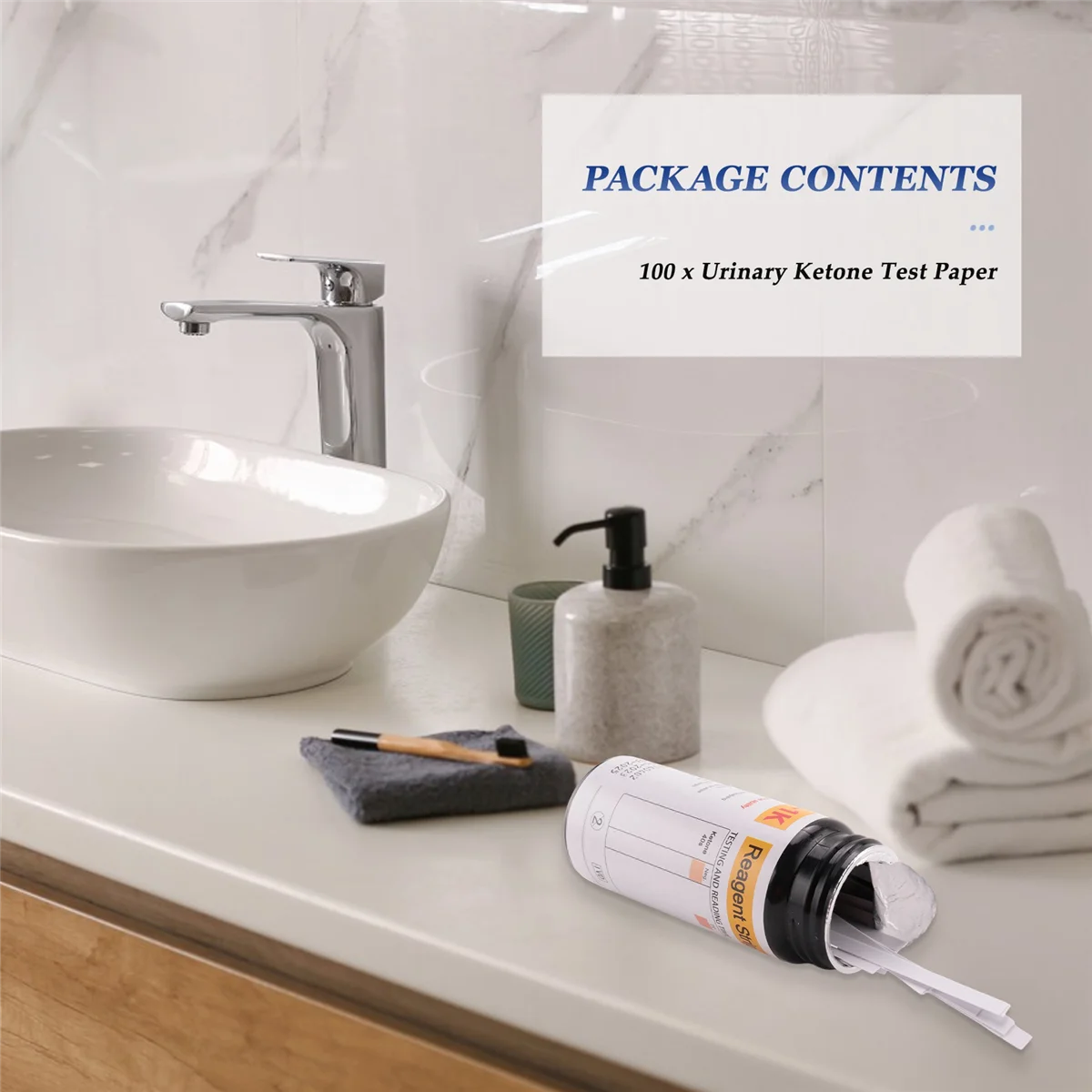 شرائط تحليل فقدان وزن الكيتوزية المنزلية ، شرائط البول الكيتوني ، من كل زجاجة