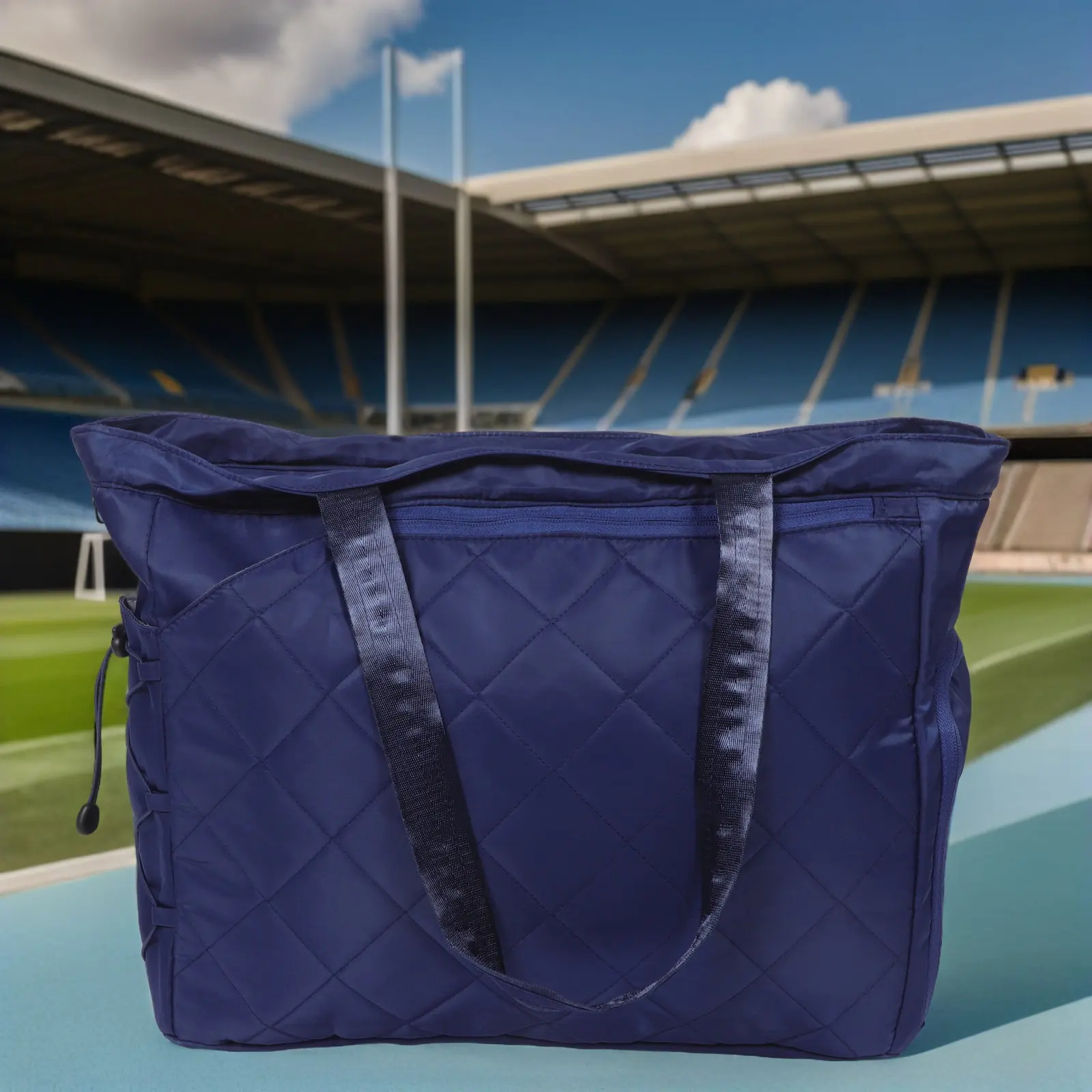 Extra-Large Tennis Tote Bag for Women Men with Dedicated Shoe Compartment Quilted Water-Resistant Lightweight Racket Storage Bag