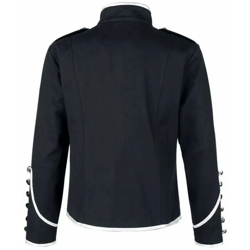 Men Retro Gothic Jacket Frock Coat Steampunk Victorian Morning Steampunk Top Stand Collar Long Sleeve Casual