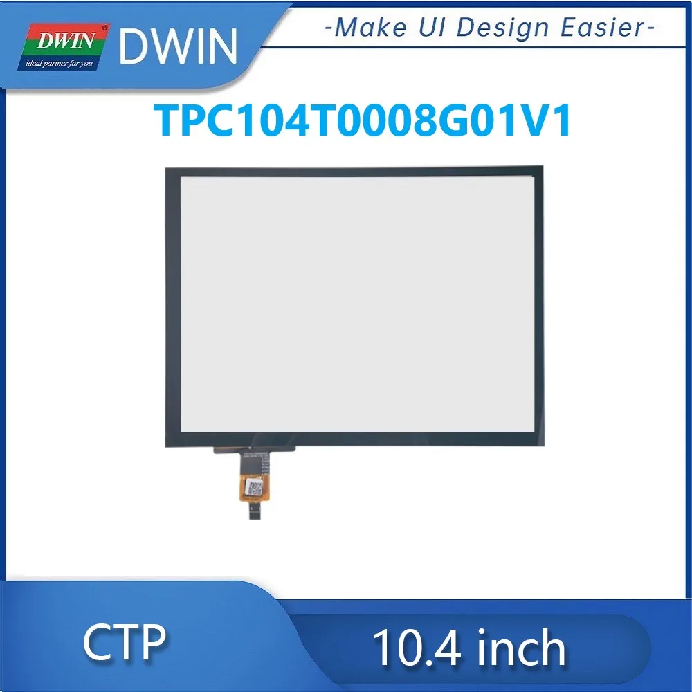 

DWIN 10.4 Inch GT9110 Controller Tempered Glass Capacitive Touch Screen TPC104T0008G01V1