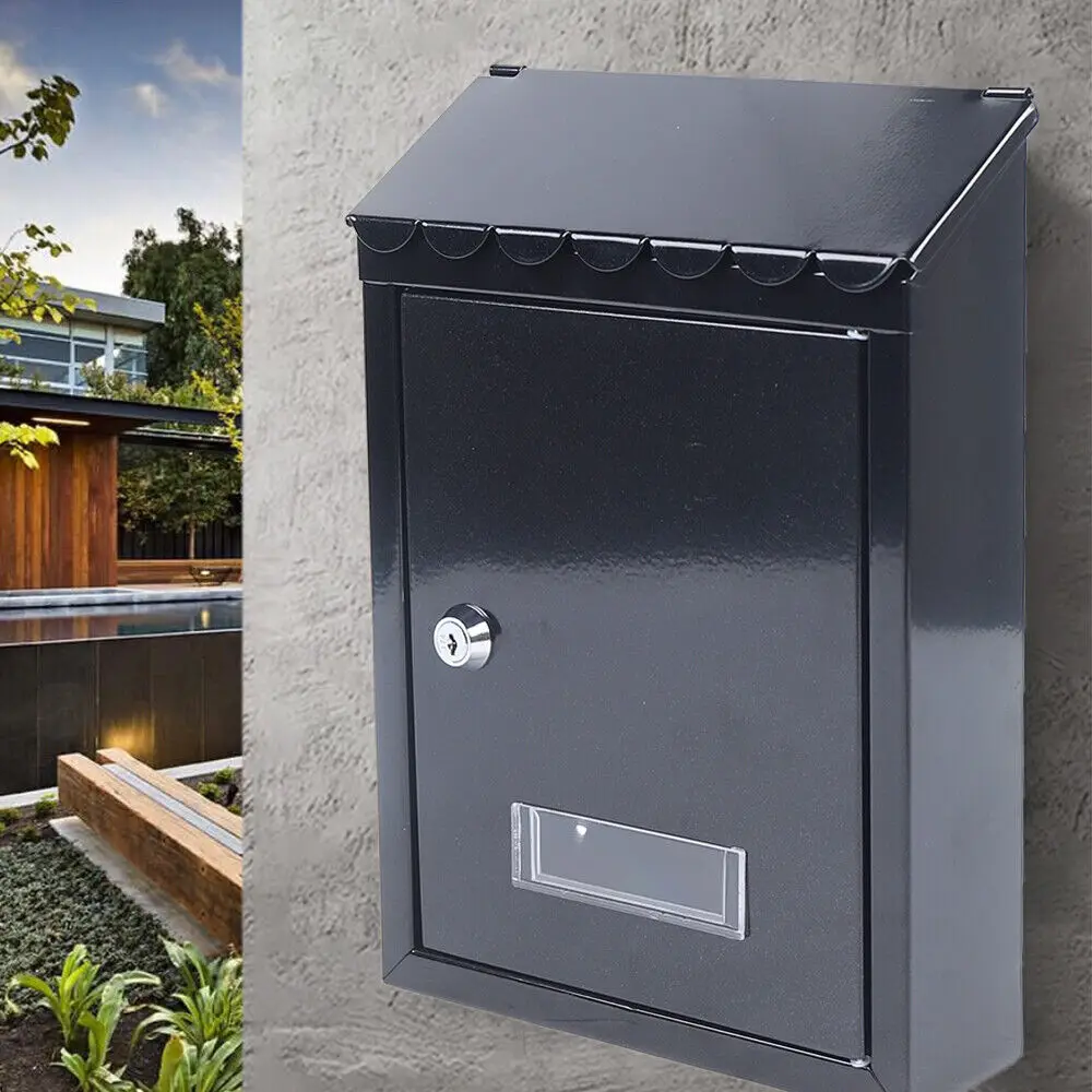 Modern Outdoor Waterproof Extra Large Drop Box Wall Mounted Mailbox with 2 keys