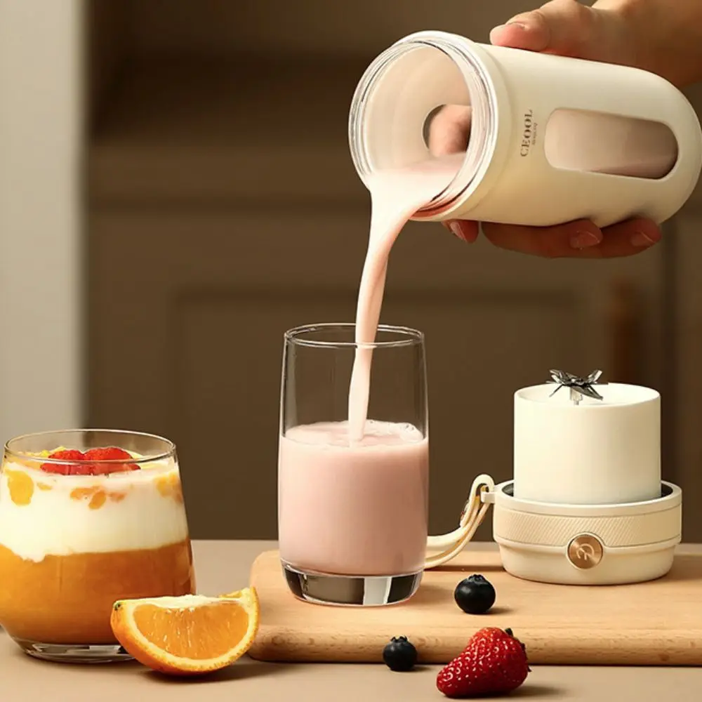 Portable 4/10 Blades Fruit Blender Cup with Detachable Straw 350ML Smoothie Maker Cup USB Rechargeable Mini Ice Crusher Travel