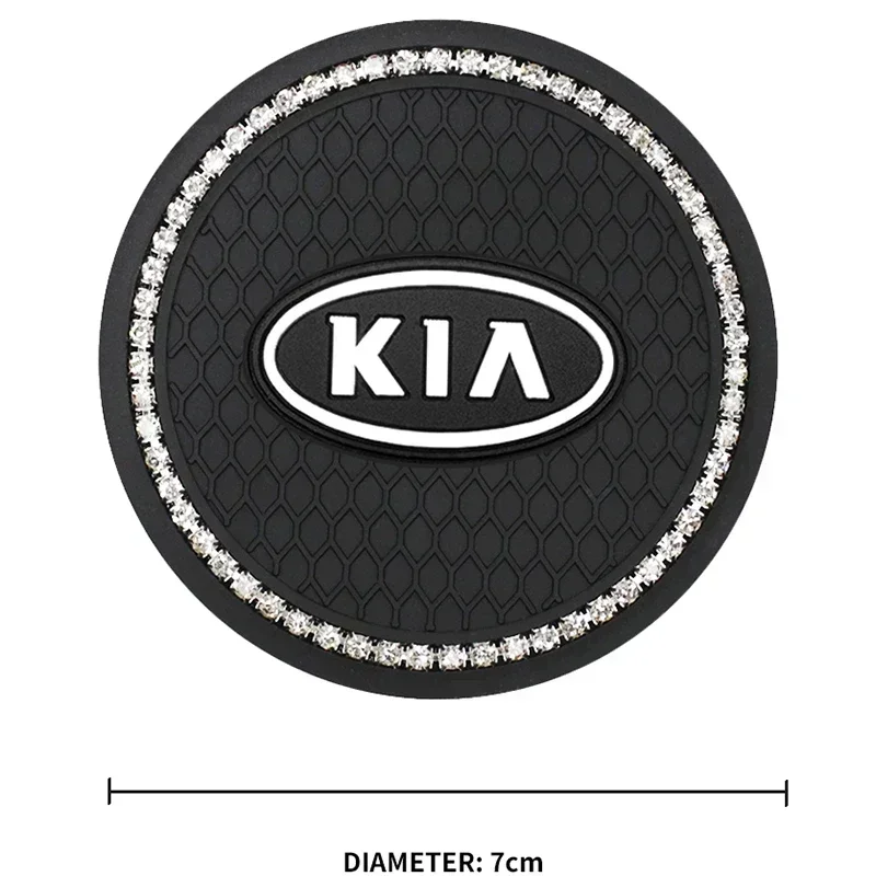 2pcs Silica Gel Car Water Cup Coasters Anti-slip Mats Pad for KIA K2 K3 K5 K7 Soul Seltos Sportage Sorento Rio Forte Stinger