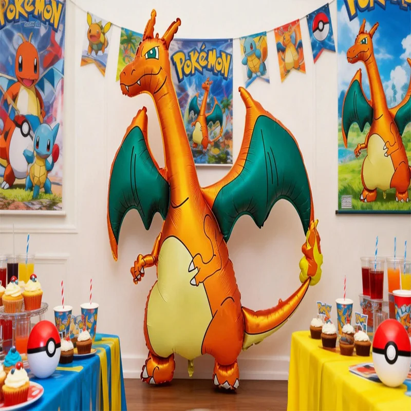 Pokemon 3D-Ballon, großer Charizard, Pikachu, Mew, niedliche Anime-Figur, Ballon für Kinder, Geburtstagsfeiern, Dekoration, Geschenke