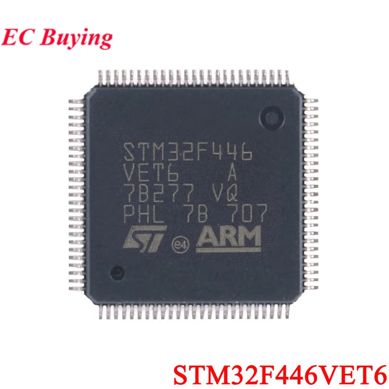 5Pcs/1pc STM32F446VET6 STM32F446 STM32 F446VE F446VET6 LQFP-100 ARM Cortex-M4 32-bit Microcontroller MCU IC Controller Chip