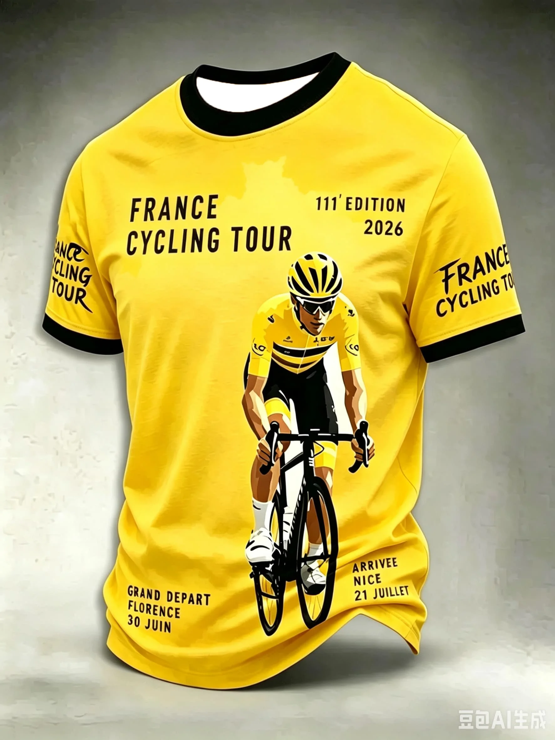 Men Women France Cycling Tour Bicycle Rider Print Short Sleeve Crew Neck Casual Breathable Oversized Plus Size Sports Jersey 26