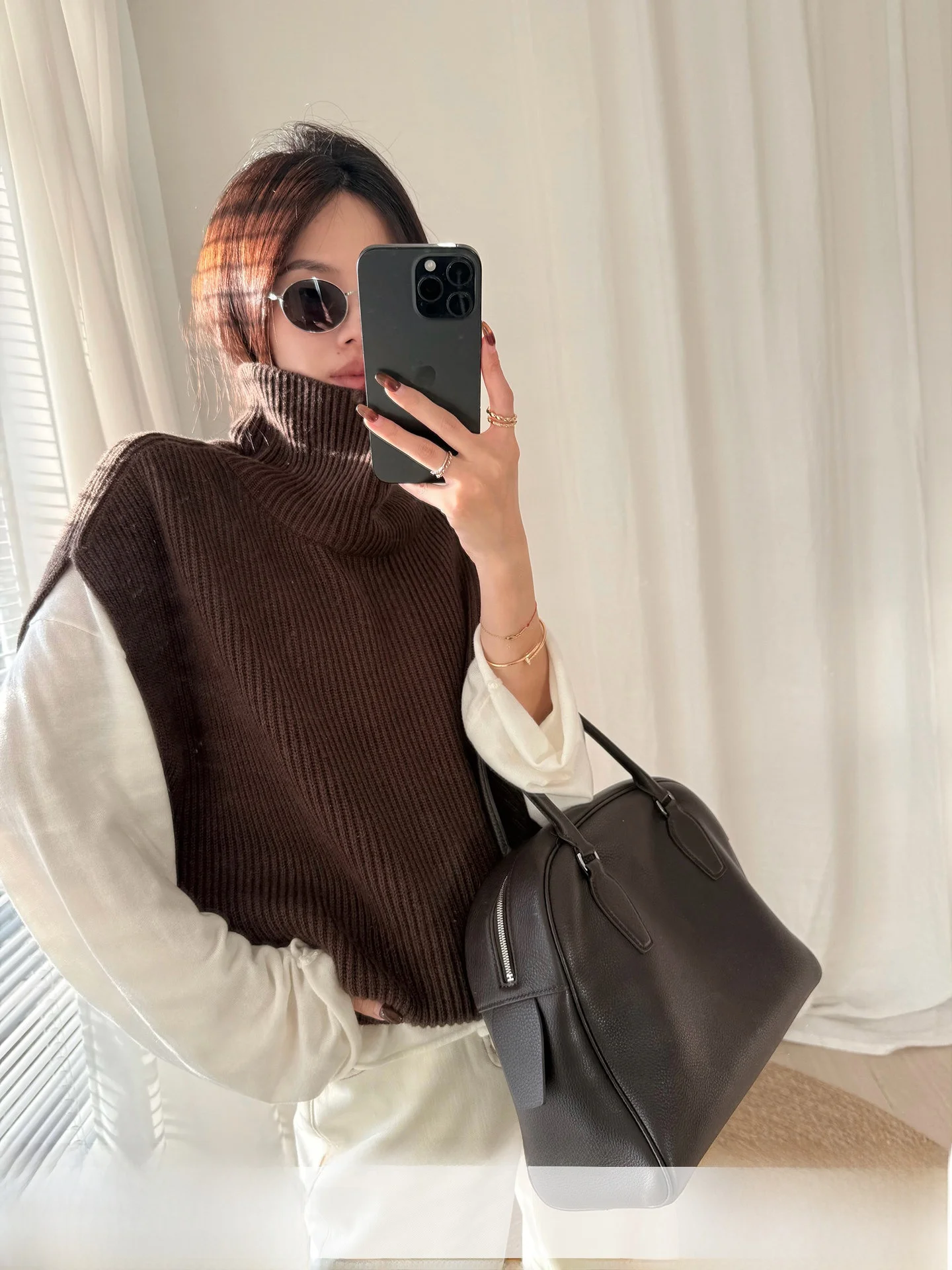 

High Ne Woolen Knitted Vest MUCCHIC Autumn Winter Layering Faionable ape Women's Faion Outerwear Zipper Closure ...