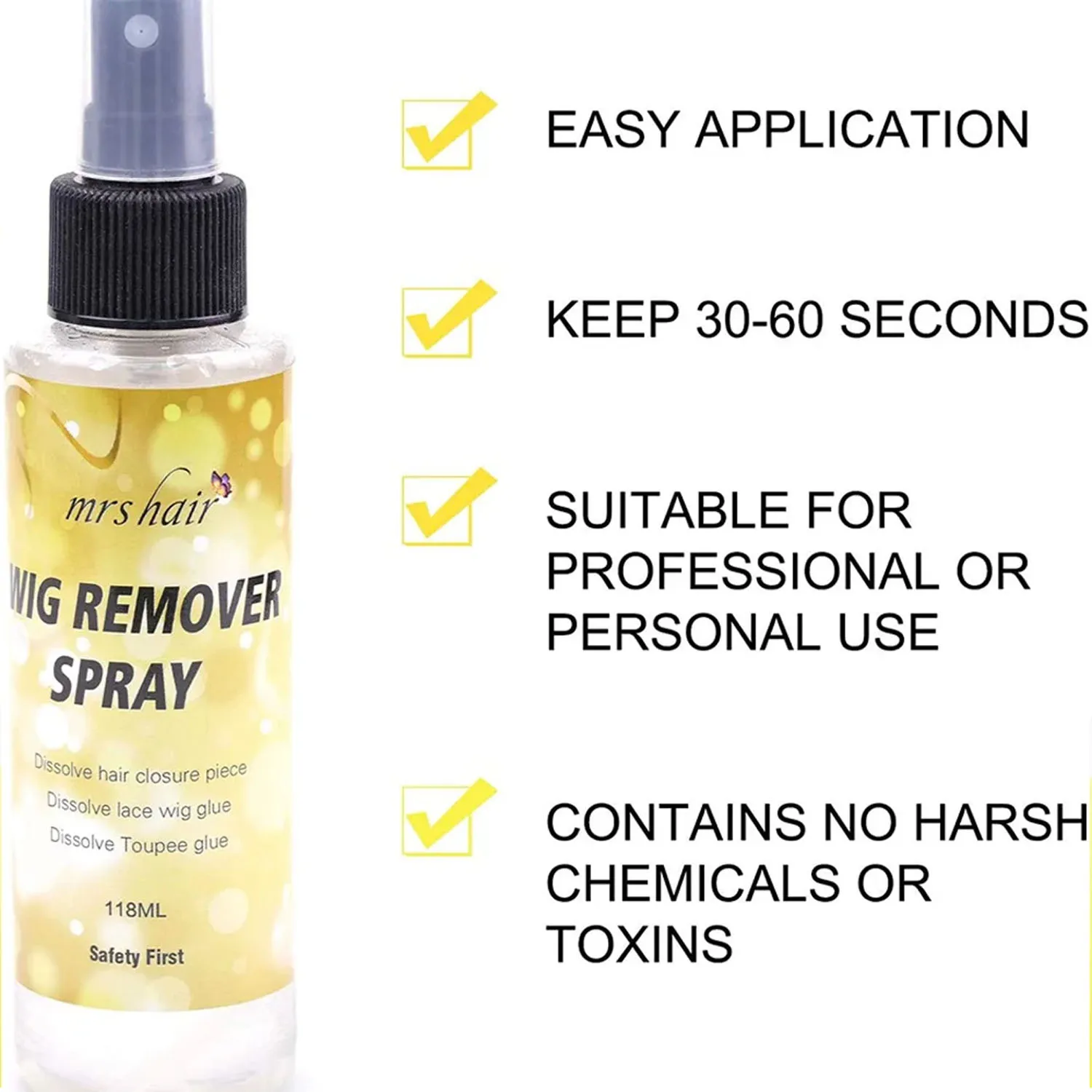 شريط مزيل الشعر 118 مللي لاصق للشعر المستعار الدانتيل مزيل رذاذ الغراء المهنية الشعر التمديد مزيل الصمغ لصالون customlabel