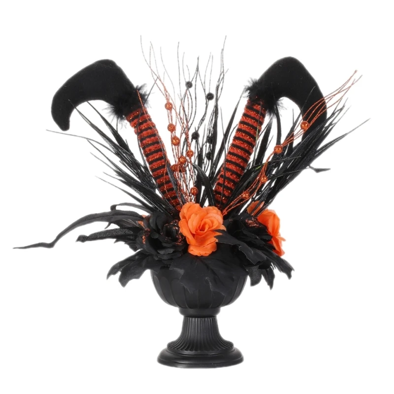 

Creative Long Legged Witch Flower Vase Ornament for Halloween Table Decoration